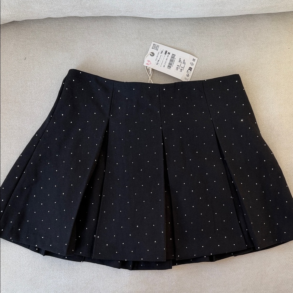 Zara Kid's Pleated Skort with White Sparkly Dots